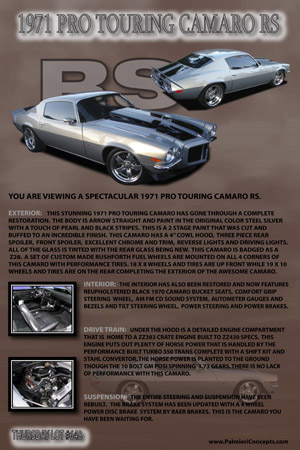 aBJ15-1971 PRO TOURING CAMARO-car display board