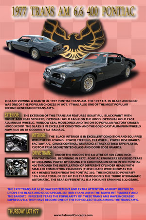 BJ19-1977 PONTIAC TRANS AM-showboard