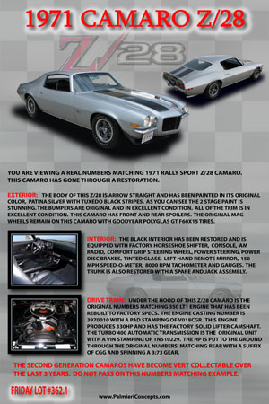 BJ22- 1971 CAMARO Z28-story board