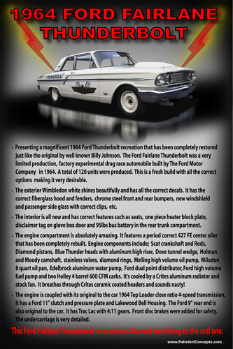 MS-1964 FORD FAIRLANE THUNDERBOLT poster