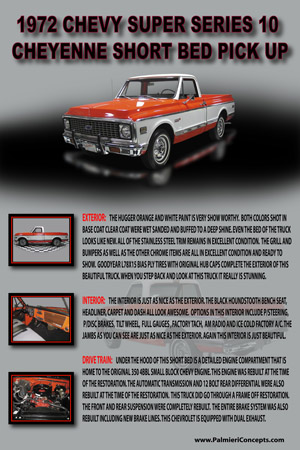 BH10-1972 CHEVY SUPER SERIES 10 CHEYENNE-16x24-Poster-FINA