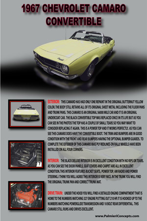 BH20-1967 CHEVROLET CAMARO CONVERTIBLE-16x24-Poster-FINAL